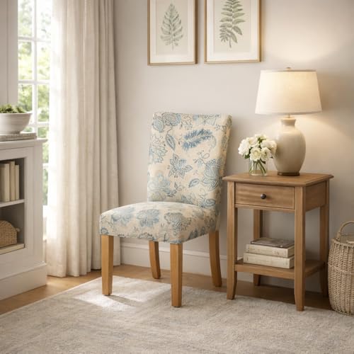 Image of HomePop Parsons Dining Chair, Blue Jacobean (Set of 2)