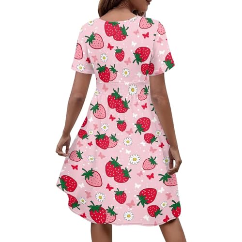 Image of Women's Summer Formal Dresses Short Sleeve Wrap V Neck Dresses Bridesmaid Wedding Guest Dress with Pockets