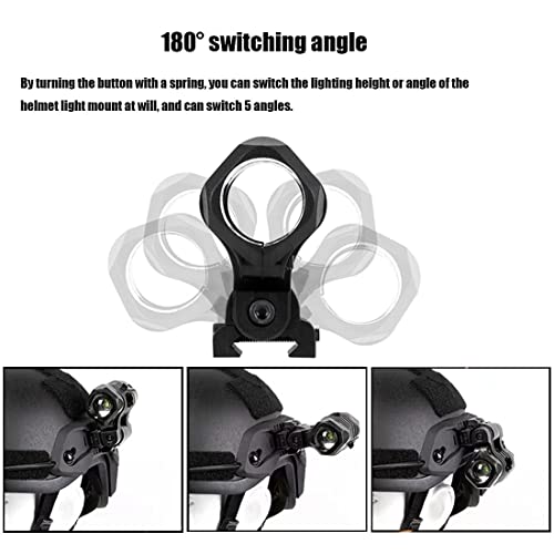 LThyzszb Tactical Helmet Light with Mount Mini LED Helmet Flashlight 300 lumens LED with Strobe, Fits 20mm Picatinny Rail Mount (Black)