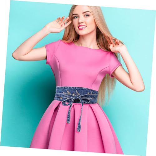 BESPORTBLE Vintage Denim Waist Belt Women Wide Corset Embroidered Leaf Fashion Waistband for Dresses Stylish Comfortable Fit3