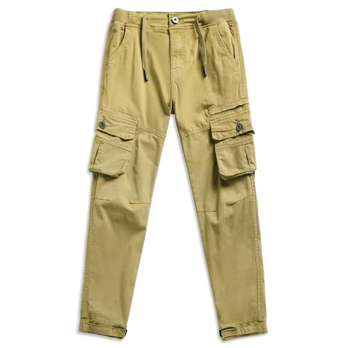 Boys Cargo Pants Elastic Ankles Wide Leg Teen Streetwear Trendy Jogger Sweatpants Spring and Summer
