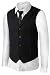 Hanayome Men 2018 New Products V-Neck Best Man Suit Tux Wedding Vests Waistcoat VS39 (Black Lattice, XL)