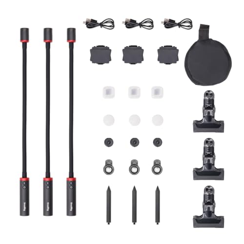 Image of SmallRig 3-Pack RM 03 Macro Photography LED Light, 5 Colors Bendy Light | CRI95, Adjustable Beam, with Cold Shoe Extension Bar, Clamp, Diffuser, Spotlight, Barndoor, Gobos, Stake, Storage Box - 6520