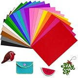 flintronic Lot de 20 Feuilles de Feutrine Multicolores 20x30cm, Tissu en Feutre 3 mm Souple pour Loisirs Créatifs, Bricolage, Couture, Projets d'Art et Artisanat