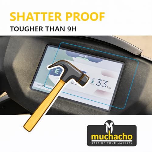 Image of Muchacho Screen Protector Screen Guard for Electric scooter Ather 450x (Not a Tempered Glass) with Easy Installation Kit (Matte Finish)