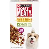 Purina Moist & Meaty Wet Dog Food, Rise & Shine Awaken Bacon & Egg Flavor - 12 Pouches, 6 oz each By