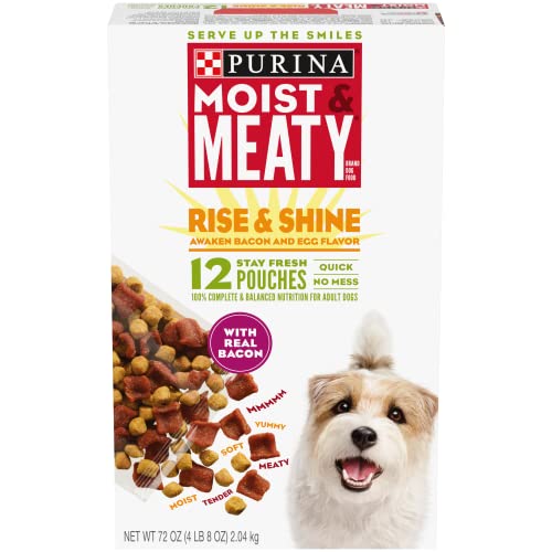 Purina Moist & Meaty Wet Dog Food, Rise & Shine Awaken Bacon & Egg Flavor - 12 Pouches, 6 Oz Each By Purina #TOP6