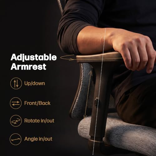 Image of DROGO Ergonaut Ergonomic Office Chair for Work from Home | Computer Chair with 2D Headrest, Armrests & Adjustable Lumbar Support | Breathable Mesh with 120 Recline, 1-Year Warranty (Grey & Grey)