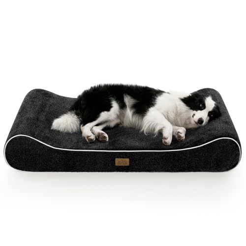 COZY KISS Panier Chien XL Orthopedique - 130x90x20 cm Lit pour Chiens Grande Taille avec Bord Surélevé, Coussin Lavable pour Chien avec Mousse Confort...