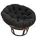 Nido D'uovo Cuscino Poltrona con La Corda, Addensare All'Aperto Papasan Cuscini per Sedia, Impermeabile Rotondo Swing Cuscino Sedia per Appendere L'amaca Patio Giardino,Nero,120x120cm(47x47inch)
