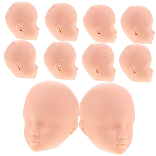 PartyKindom 10 Piezas Vestir Cabeza de muñeca Suave Pintar muñeca de Maquillaje maquilhagem bonecas Juguetes práctica Herramienta de Maquillaje DIY muñeca Cabezas pequeñas el plastico