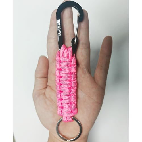 Image of BRAVESHINE Paracord Keychain Carabiner Clip, D Ring Lanyard Hanger Stroller Hook for Water Bottle, Key, Backpacks, Men, Women