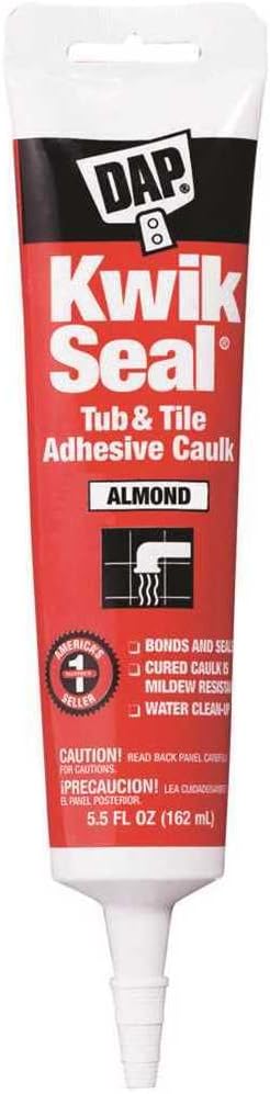DAP 18013 6 Pack 5.5 oz. Kwik Seal Kitchen and Bath Adhesive Caulk, Almond