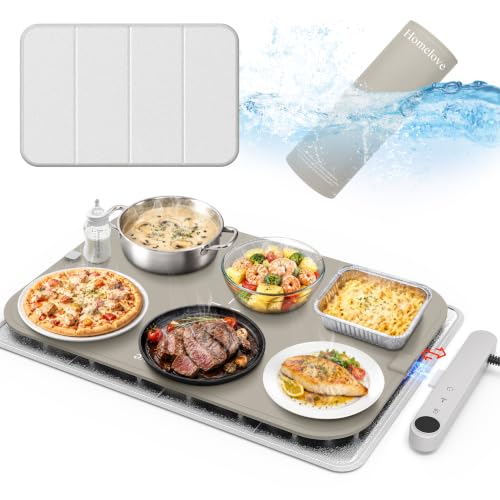 Homelove Warming Mat for Food - Waterproof Food Warmer for Buffets, Parties | Dishwasher-Friendly, 24.4"x14.6", 7 Temps & 6H Timer, Roll up Silicone, Heat-Resistant Pad, Full Surface Heating Countertop - image 1