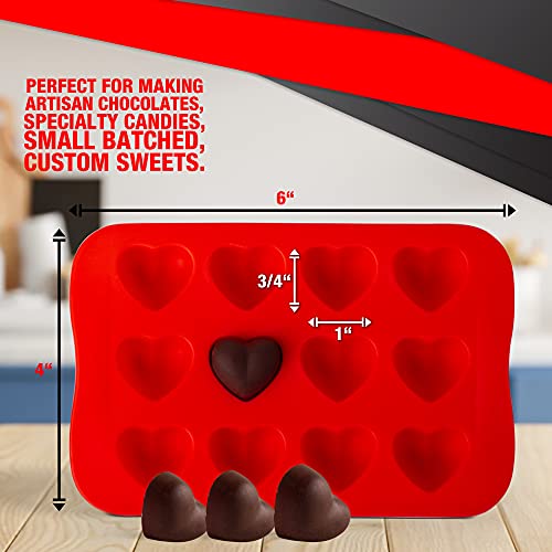 COLIBROX Candy and Chocolate Molds Silicone Shapes - 4Pcs Candy Molds Silicone Chocolate Mold Set - Universal Heart Chocolate Mold - Chocolate Candy Molds for Handmade Mousse Candy Muffin Brownie Cake - Thumbnail 2