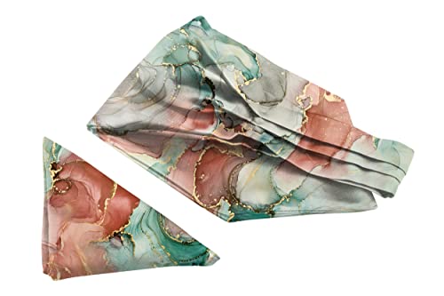 Image of BLACKSMITH Jacquard Microfiber Neckwear Ascot and Matching Pocket Square Set for Men