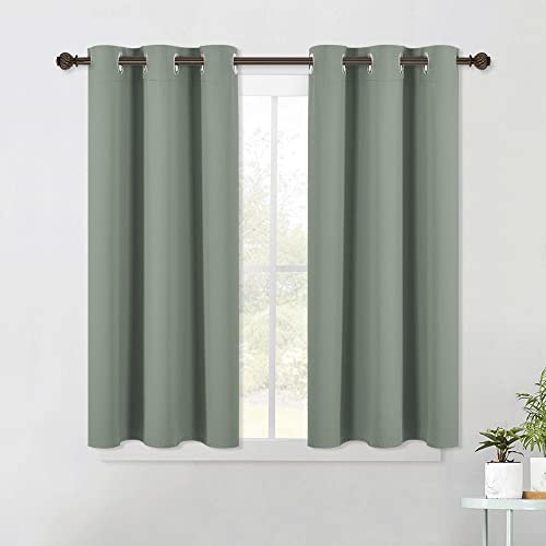 NICETOWN Modern Blackout Curtains Noise Reducing, Thermal Insulated and Privacy Room Darkening Drape Panels for Boy's Guest Room Door Small Short Wind