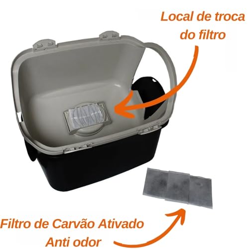 Banheiro Fechado Gato G Caixa Areia Com Pá Sanitário Fechado C Filtro Cor:Rosa