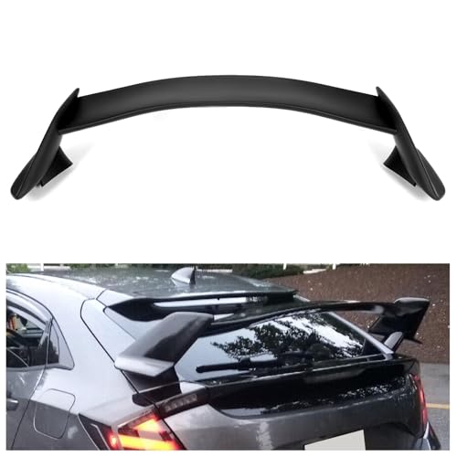 HECASA Rear Trunk Spoiler Wing Compatible with 2016-2021 Honda Civic Hatchback Rear Spoiler for Cars, Trunk Lip Spoiler, Car Exterior Accessories ABS Plastic Matte Black