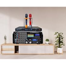 IP-4000 3000W Professional Mixing Amplifier Plus UHF-X1 Dual Channel Wireless Microphones Karaoke Combo