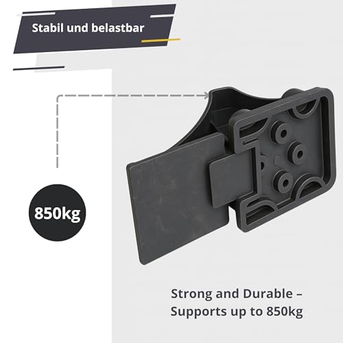 INTAKO Unterlegkeile mit Halter 1700 kg - 2 Stück Unterlegkeil Auto, Bremskeile für PKW - Anhänger Keile, Radkeile Blockiersystem