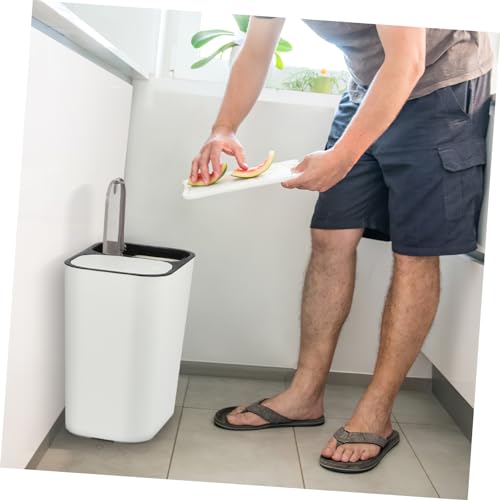 Caneca de basura rectangular con doble compartimento y tapa miniatura 4