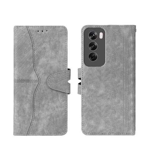 Inktree Oppo Reno 12 Pro 5G Flip Cover | Card Pockets Wallet & Stand | Flip Cover for Oppo Reno 12 Pro 5G - Grey