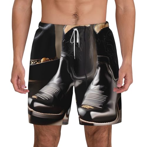 Short de bain respirant et léger au motif de bottes de cowboy