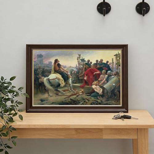 Toile Vercingétorix Jules César décoration murale salon tableau histoire bureau