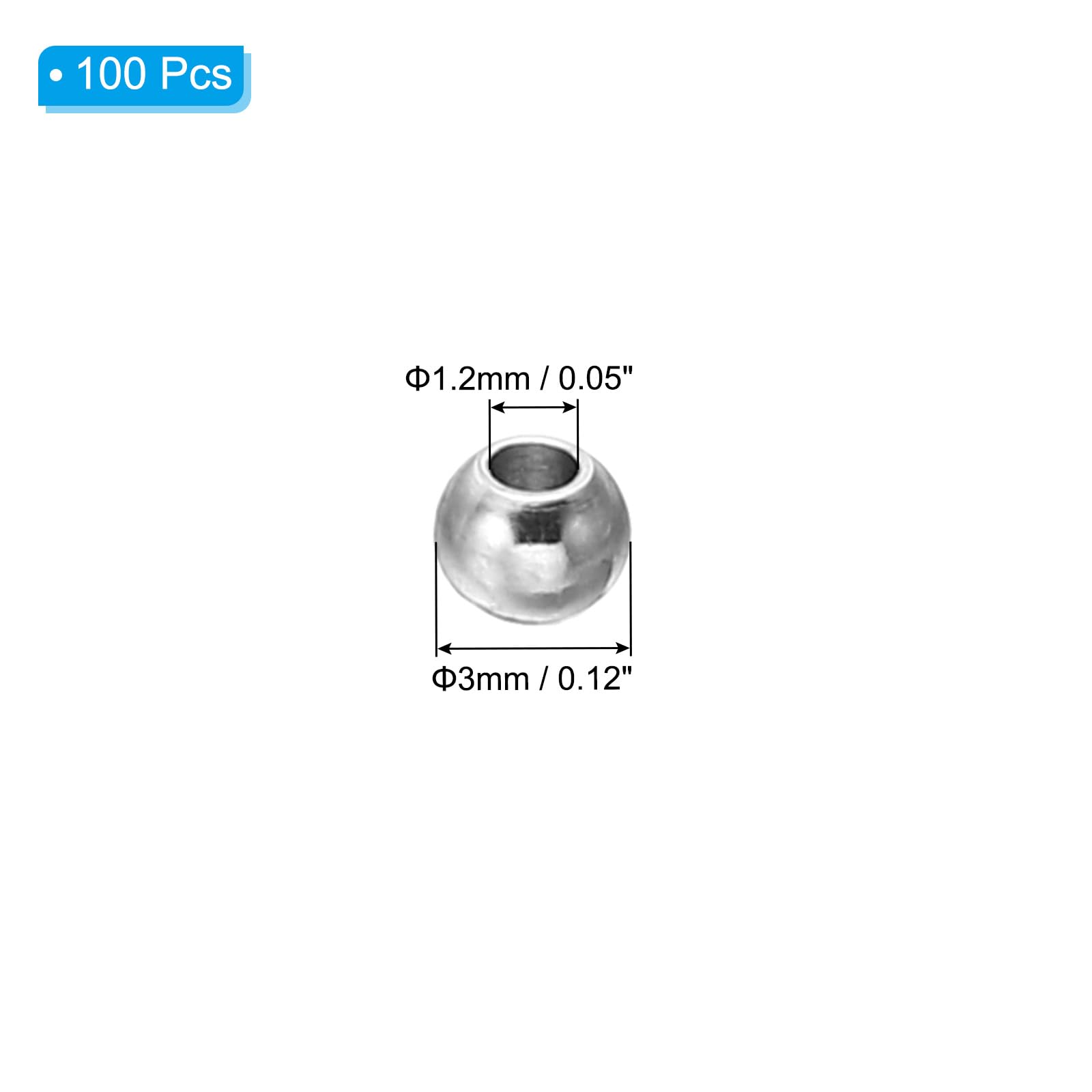 PATIKIL Smooth Round Spacer Beads - Image 2