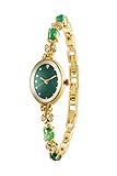 SURVAN WatchDesigner Womens Watch Japanese-Quartz 18k Yellow Gold Ion-Plated Stainless Steel/Brass Strap with Diamonds Women Bracelet Watch