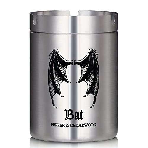 Maspriv Gothic Scented Candle For Men - Rich Manly Scents, 50+ Hours Burn Time, 76.5X92Mm, Stainless Steel Tin With Popular Designs. Ideal Gift For Him - Pepper & Cedarwood #TOP26