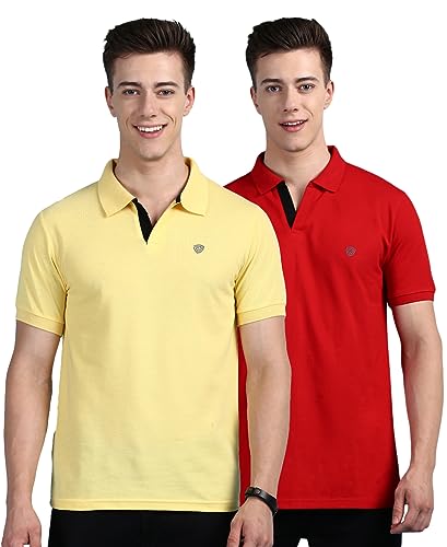 Image of Lux Cozi Mens Cotton Solid Relaxed Fit Polo Shirt