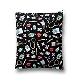 Bolsa Necessaire Personalizada Enfermagem Porta Jaleco - (PRETO)