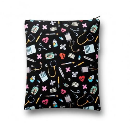 Bolsa necessaire personalizada enfermagem porta jaleco- (PRETO)