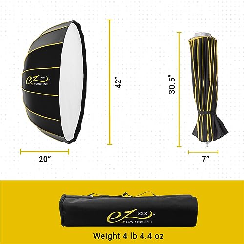 Glow EZ Lock 42" White Beauty Dish Softbox, Quick Release Bowens Mount Softbox with Removable Diffusers, Eggcrate Grid, Deflection Disk, Storage Bag & 1-Year Warranty by Glow - Used condition - Image 6