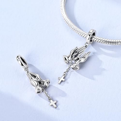 Image of 925 Sterling Silver Charms,Hypoallergenic Beads,Compatible with Pandora Bracelets and Necklaces,Women Holiday Gift Pendants