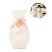 Large White Ceramic Flower Vases,10.6’’ Oval Tall Decorative Vases Handmade Porcelain Pink Flowers Living Room, Kitchen, Table, Home, Office, Wedding, Centerpiece as a Gift