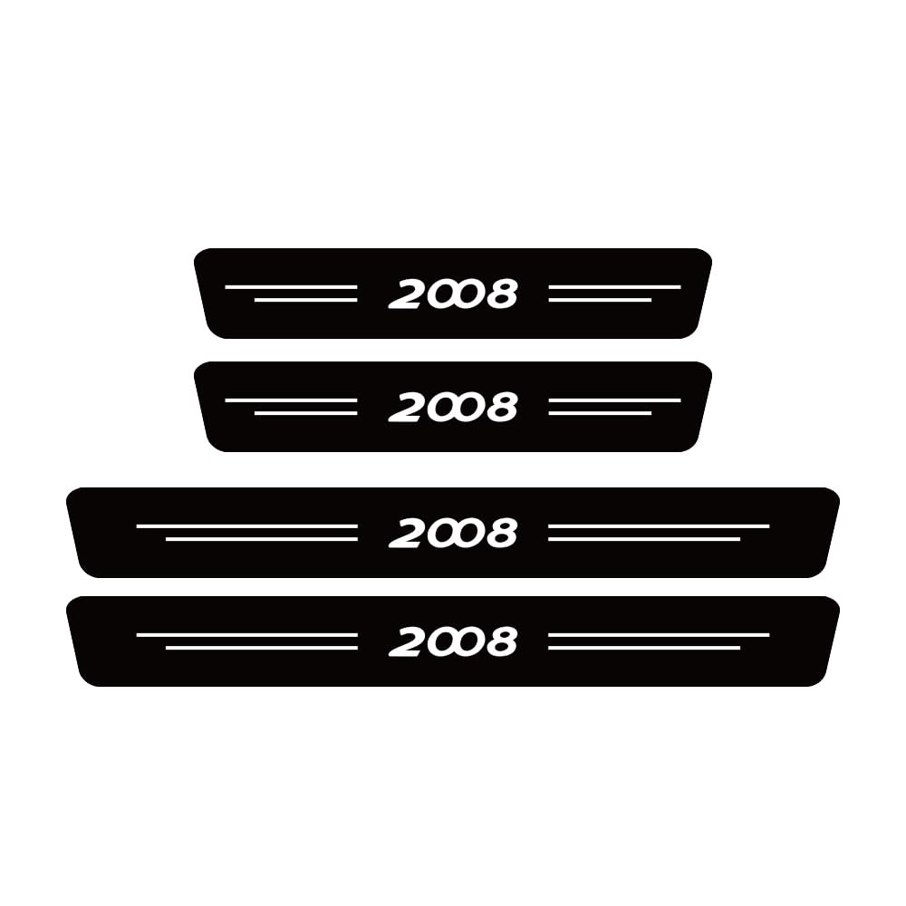 SDYAYFGE 4Pcs Kick Plates Car Door Sill Protector,for Peugeot 2008