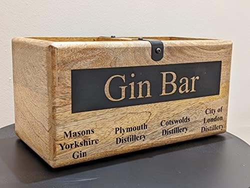 ACL Vintage Wooden Crate  Gin Bar Style Crate Ideal For Home Bar/Decoration  Bottle Organiser  Rustic Wooden Crate For Bottle Storage  Eco-Friendly Home & Outdoor Bar Organiser