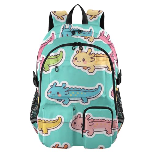 Mochila de viaje de ajolote grande mochilas escolares adolescentes