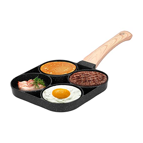 Opiniones de Recambios y accesorios para cocinas los mejores 5. 42 Raganet, Sarten de Aluminio Antiadherente con 4 Hoyos de Preparacion, Calentamiento Uniforme para Todo Uso, Para Estufas de Gas y Cocinas de Inducción, Panqueques, Huevos, Panes,...