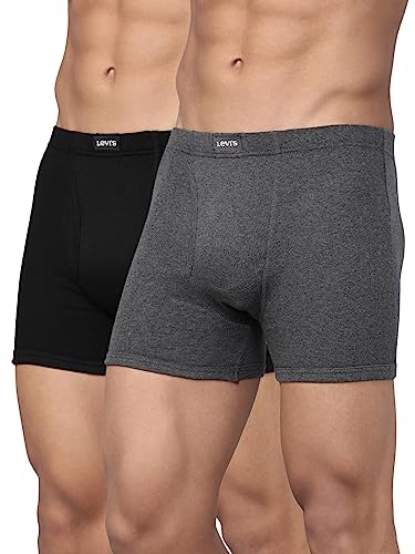 Levi's Men 100 CA STYLE 10 COMFORT BOXER BRIEF DK. GREY MELANGE,BLACK P2 Size- XL