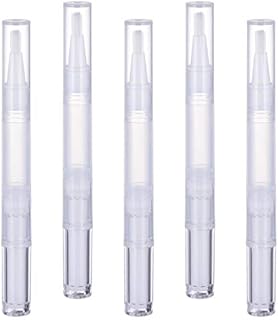 Frcolor 5pcs 3ml Nail Twist Pens Empty Transparent Nail Oil Pen with Brush Tip Cosmetic Container Applicators Eyelash Growth Liquid Tube