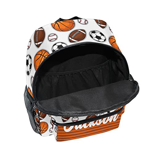 Sinestour Custom Basketball Sport Kid's Backpack Personalized Backpack With Name/Text Preschool Backpack For Boys Customizable Toddler Backpack For Girls With Chest Strap #TOP4