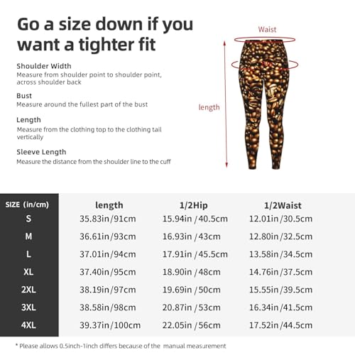 Leggings de granos de café para mujer mallas de entrenamiento que no se bajan y tienen bolsillos 5