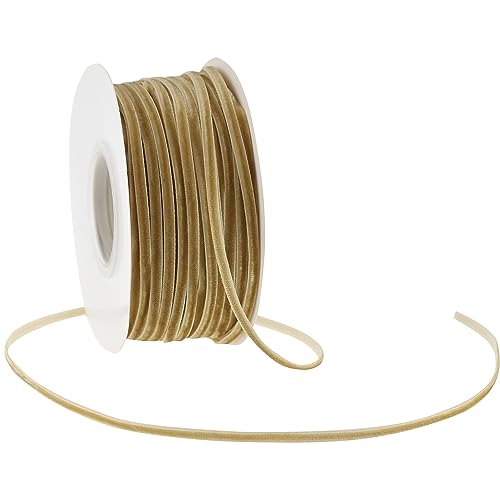 MAYREEL Khaki Velvet Ribbon 1/8 Inch 50 Yards by MAYREEL - Used condition - Image 4