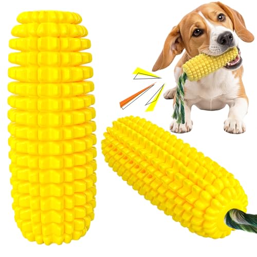 Carllg Dog Chew Toys for Aggressive Chewers, Indestructible Tough Durable Squeaky Interactive Dog Toys, Puppy Teeth Chew Corn Stick Toy for Small Medium Large Breed