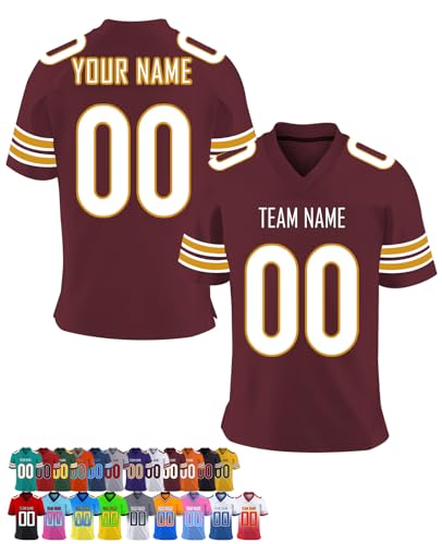 Personalisiertes American Football Trikot Benutzerdefinierte Herren Sporthemden Trikot Personalisierte Fußballtrikots mit Namen Nummer Angepasst Fußball-Team-Shirt für Frauen Männer Jugend Kind