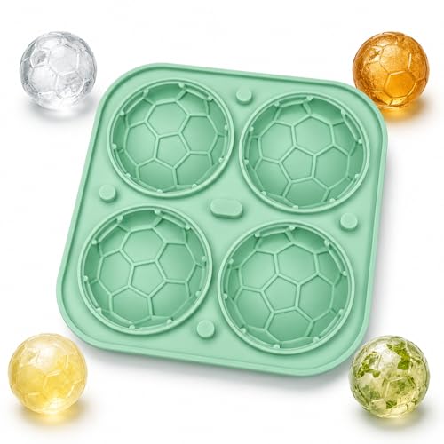 Molde para cubitos de hielo en forma de balón de fútbol de silicona miniatura 1